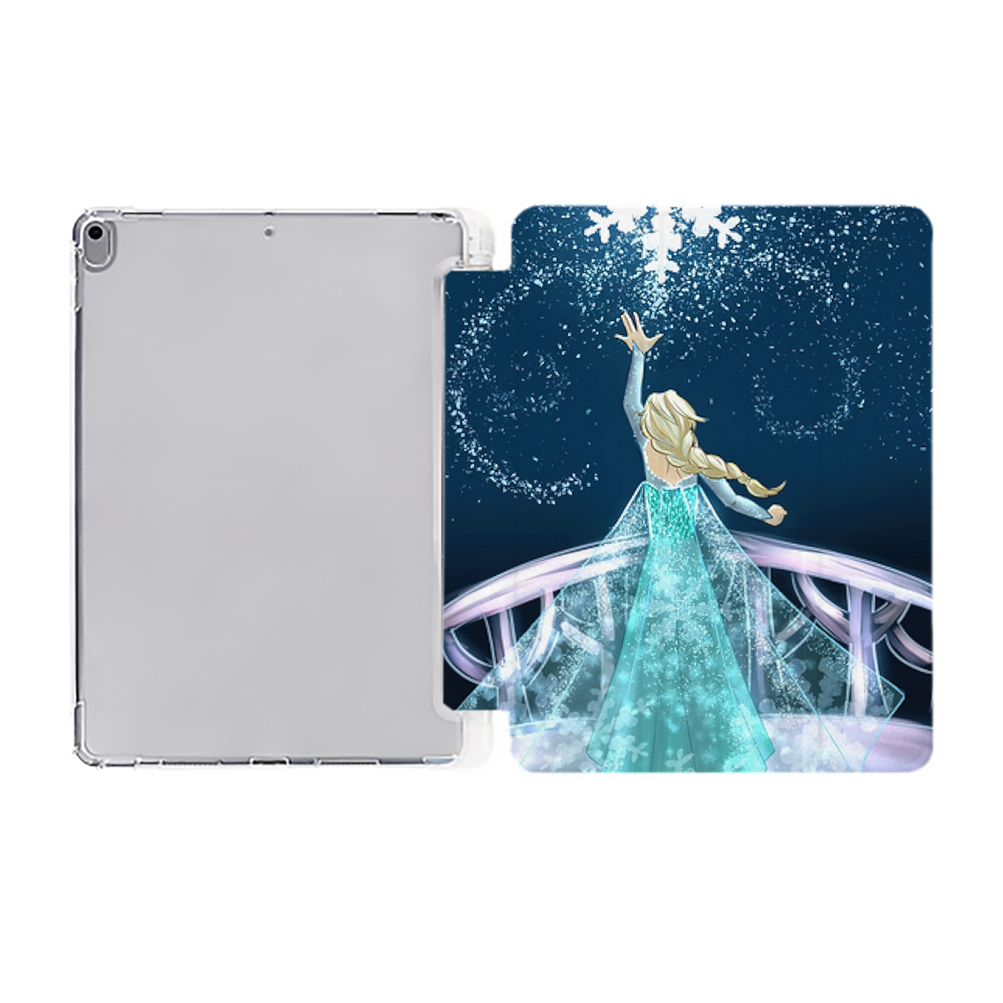 （画像用） アナと雪の女王 アンナ エルサ Frozen Anna Elsa IPad ケース ペン収納付き 三つ折りスタンド PUレザー×シリコン 対応機種9.5/10.5/10.9インチ